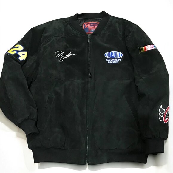 Vintage Jeff Gordon 24 Suede Jacket NASCAR DuPont Authentic Men's Size X Large
